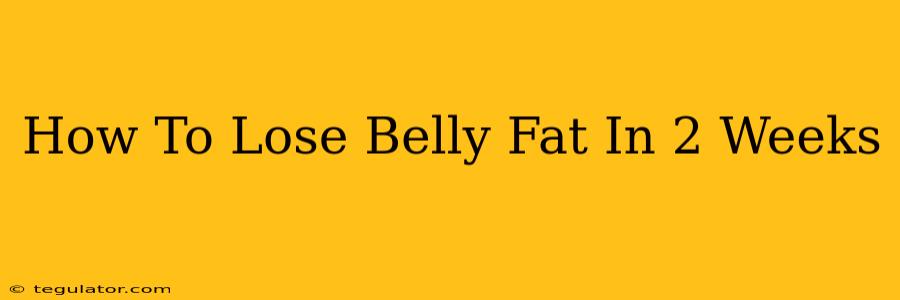 How To Lose Belly Fat In 2 Weeks