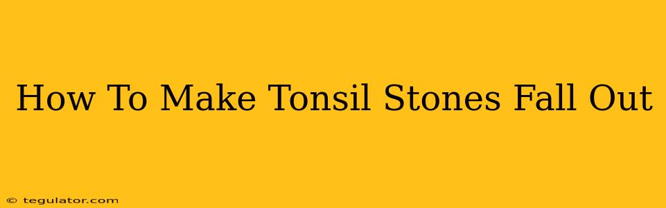 How To Make Tonsil Stones Fall Out