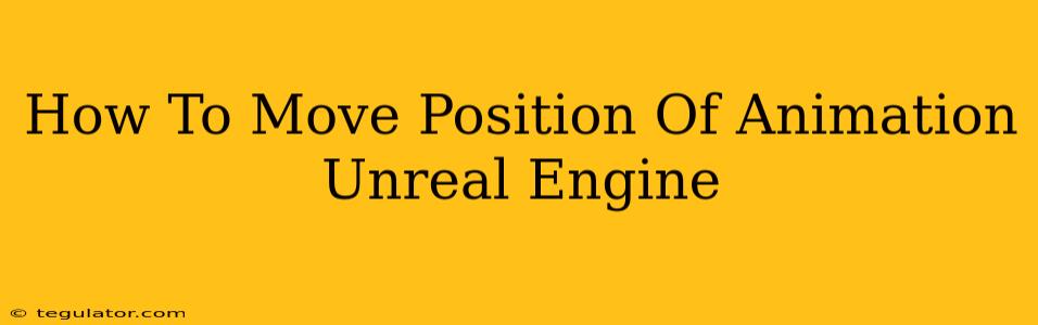 How To Move Position Of Animation Unreal Engine