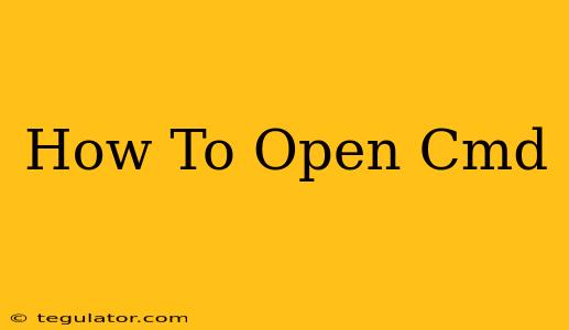 How To Open Cmd