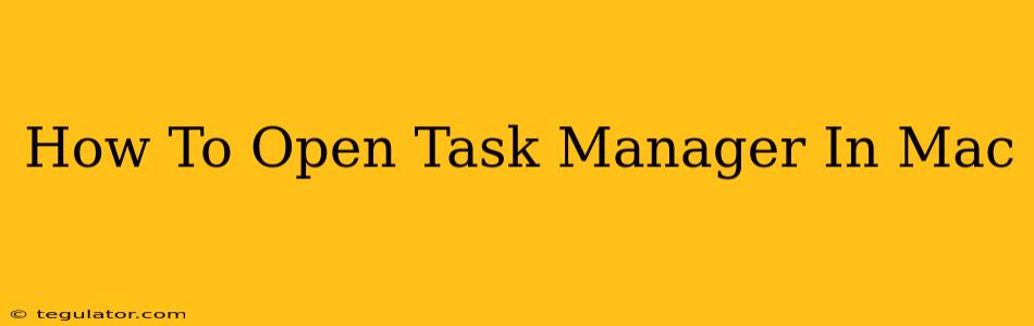 How To Open Task Manager In Mac