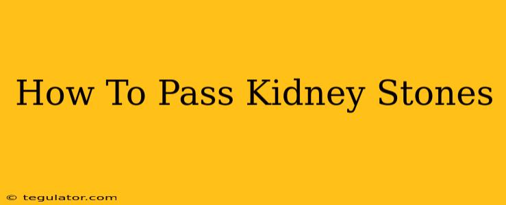 How To Pass Kidney Stones