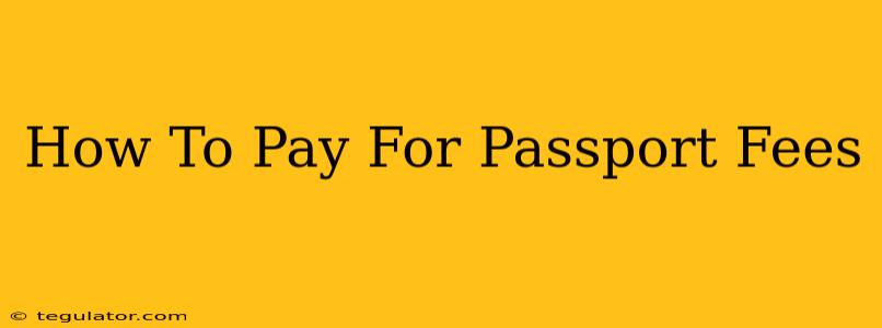 How To Pay For Passport Fees