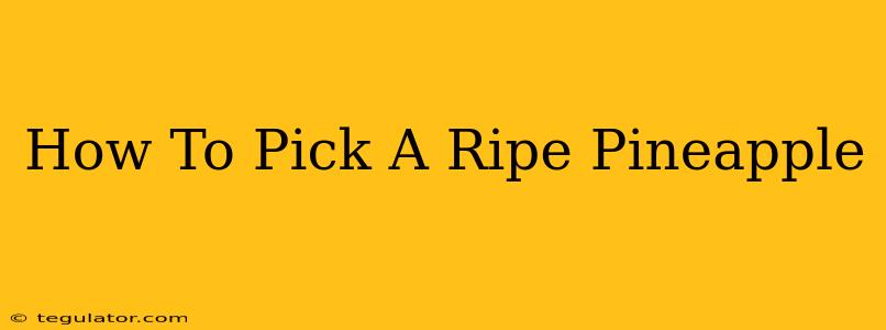 How To Pick A Ripe Pineapple