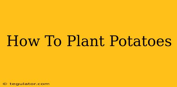 How To Plant Potatoes