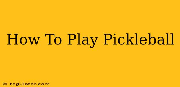 How To Play Pickleball