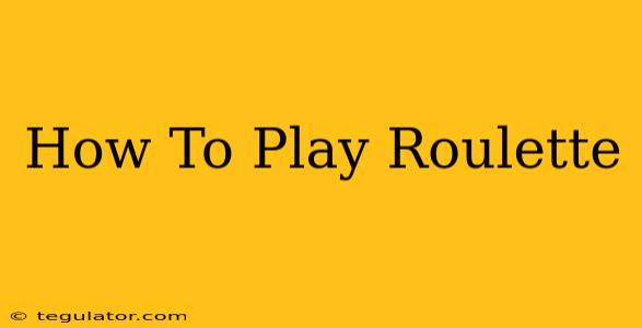 How To Play Roulette