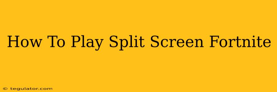 How To Play Split Screen Fortnite