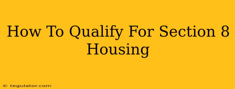 How To Qualify For Section 8 Housing