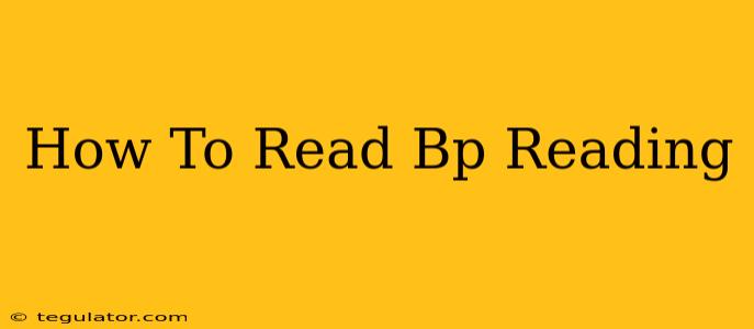 How To Read Bp Reading