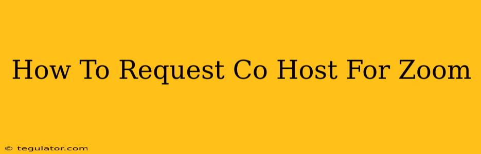 How To Request Co Host For Zoom