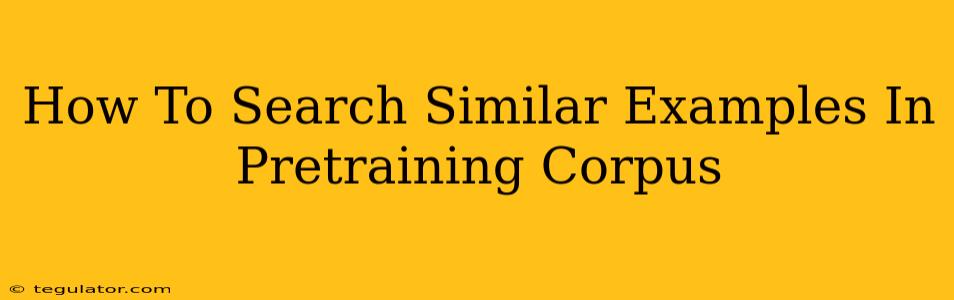 How To Search Similar Examples In Pretraining Corpus