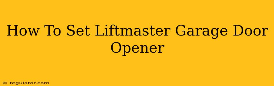 How To Set Liftmaster Garage Door Opener