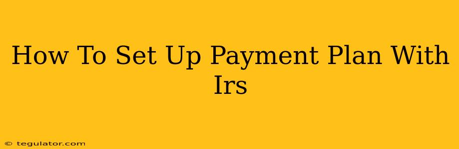 How To Set Up Payment Plan With Irs