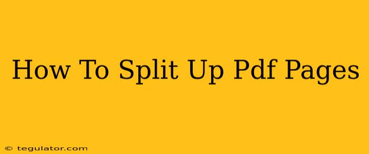 How To Split Up Pdf Pages