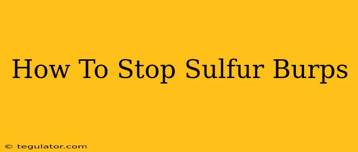 How To Stop Sulfur Burps