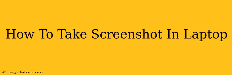 How To Take Screenshot In Laptop