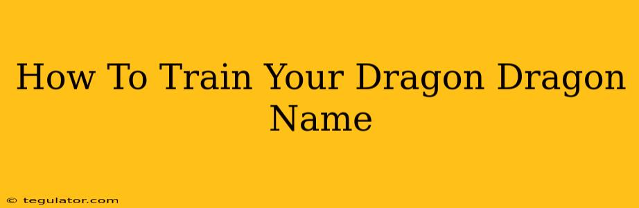 How To Train Your Dragon Dragon Name