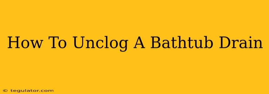 How To Unclog A Bathtub Drain