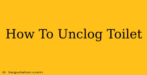 How To Unclog Toilet