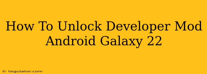 How To Unlock Developer Mod Android Galaxy 22