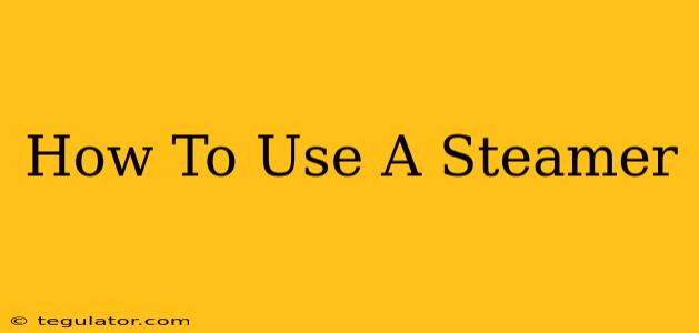 How To Use A Steamer