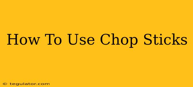 How To Use Chop Sticks