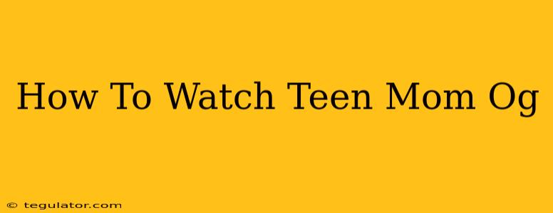 How To Watch Teen Mom Og