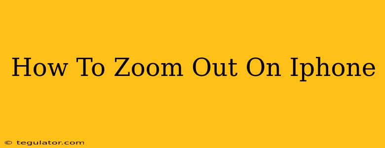 How To Zoom Out On Iphone