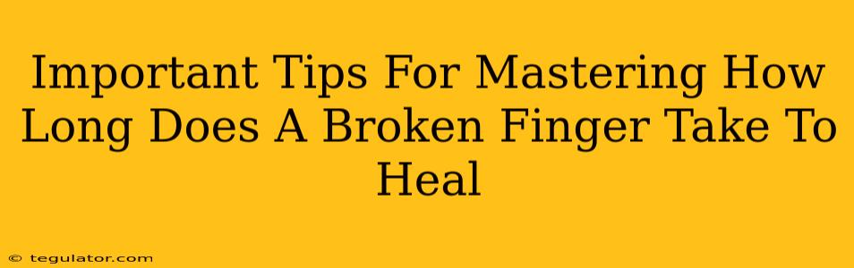 Important Tips For Mastering How Long Does A Broken Finger Take To Heal