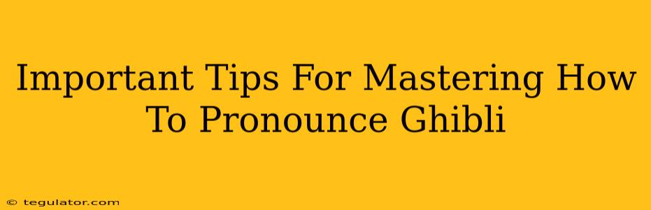 Important Tips For Mastering How To Pronounce Ghibli