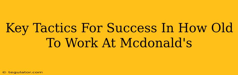 Key Tactics For Success In How Old To Work At Mcdonald's