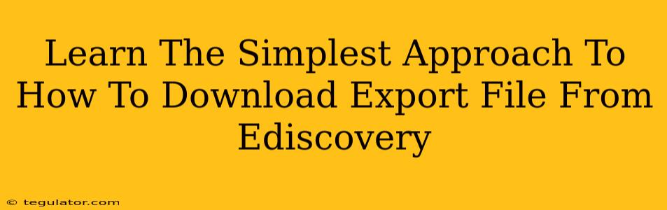 Learn The Simplest Approach To How To Download Export File From Ediscovery