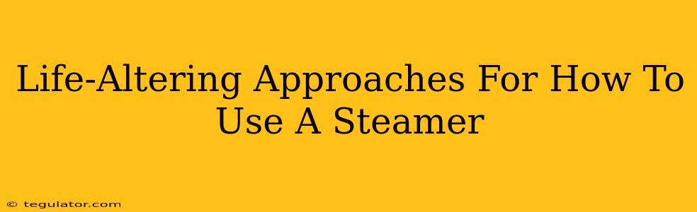 Life-Altering Approaches For How To Use A Steamer