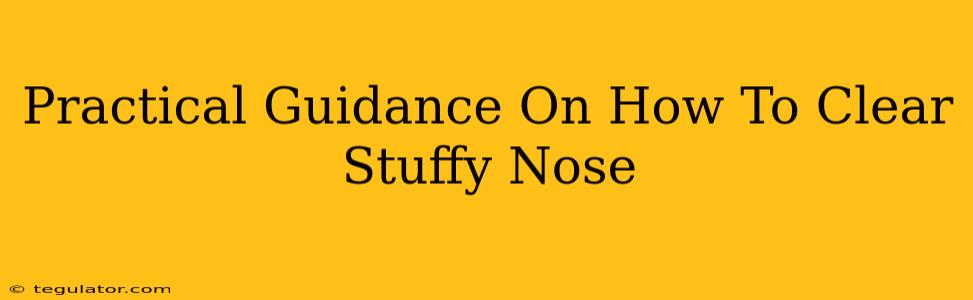 Practical Guidance On How To Clear Stuffy Nose