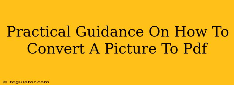 Practical Guidance On How To Convert A Picture To Pdf