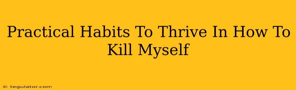 Practical Habits To Thrive In How To Kill Myself