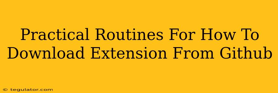 Practical Routines For How To Download Extension From Github