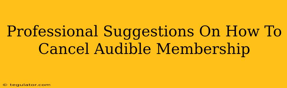 Professional Suggestions On How To Cancel Audible Membership