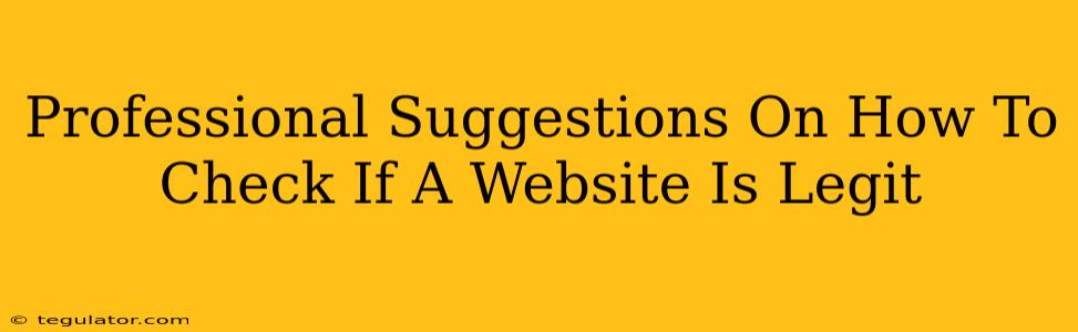 Professional Suggestions On How To Check If A Website Is Legit