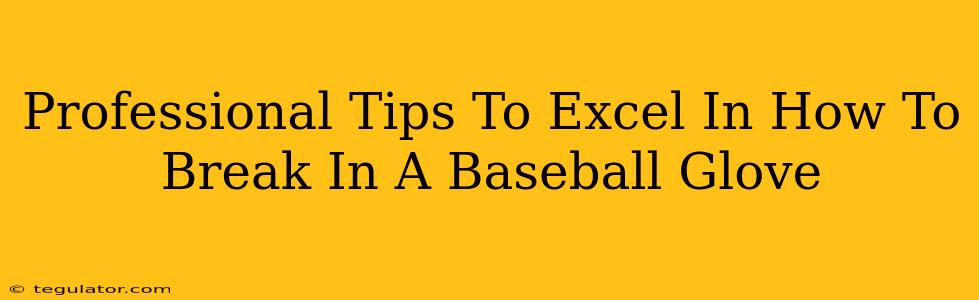 Professional Tips To Excel In How To Break In A Baseball Glove