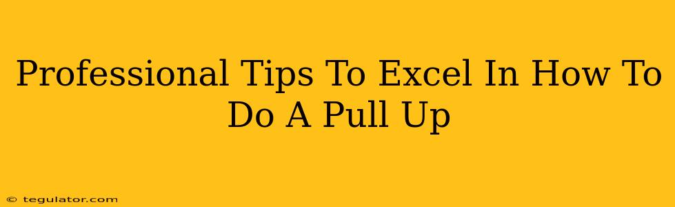 Professional Tips To Excel In How To Do A Pull Up