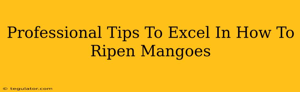 Professional Tips To Excel In How To Ripen Mangoes