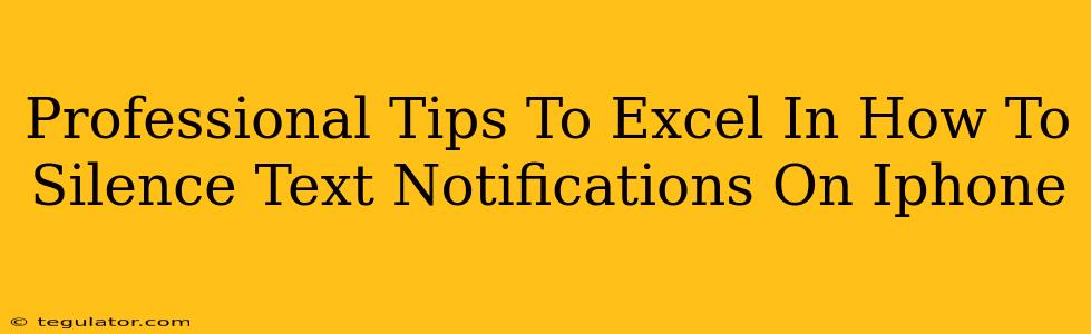 Professional Tips To Excel In How To Silence Text Notifications On Iphone