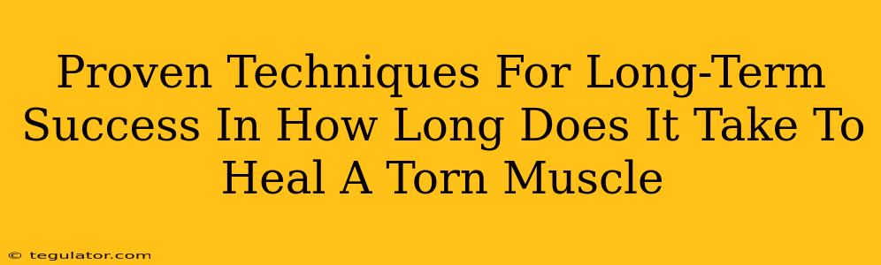 Proven Techniques For Long-Term Success In How Long Does It Take To Heal A Torn Muscle