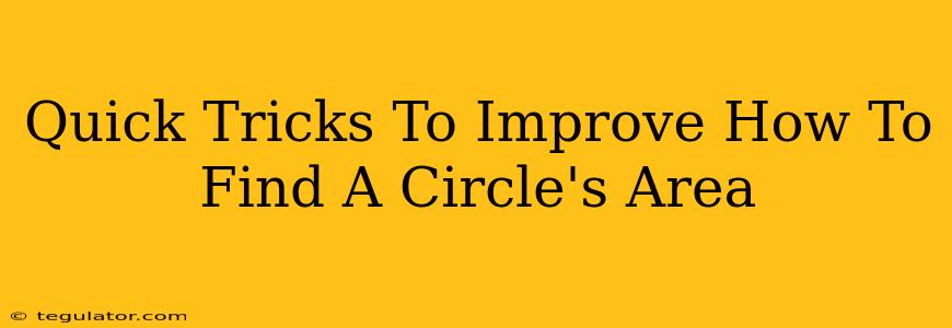 Quick Tricks To Improve How To Find A Circle's Area