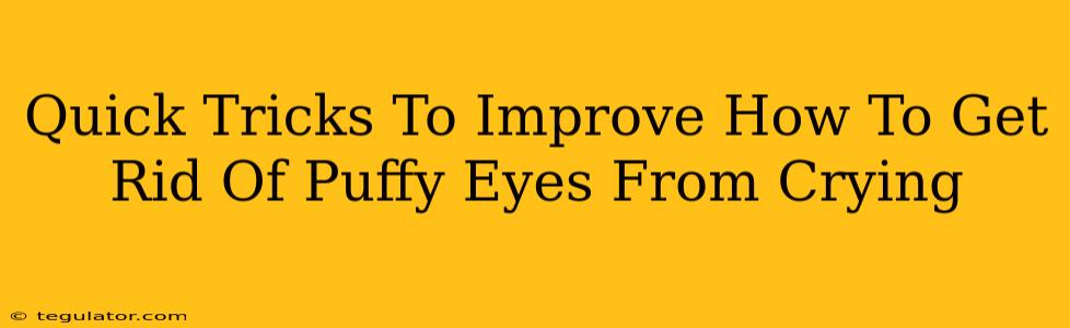 Quick Tricks To Improve How To Get Rid Of Puffy Eyes From Crying