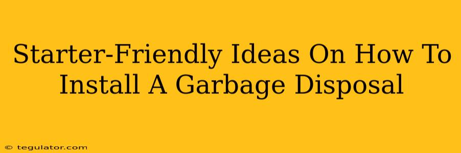 Starter-Friendly Ideas On How To Install A Garbage Disposal