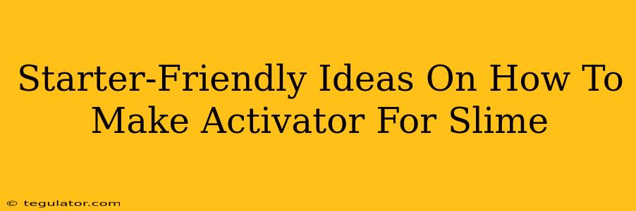 Starter-Friendly Ideas On How To Make Activator For Slime