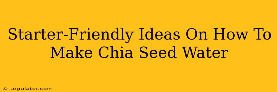 Starter-Friendly Ideas On How To Make Chia Seed Water